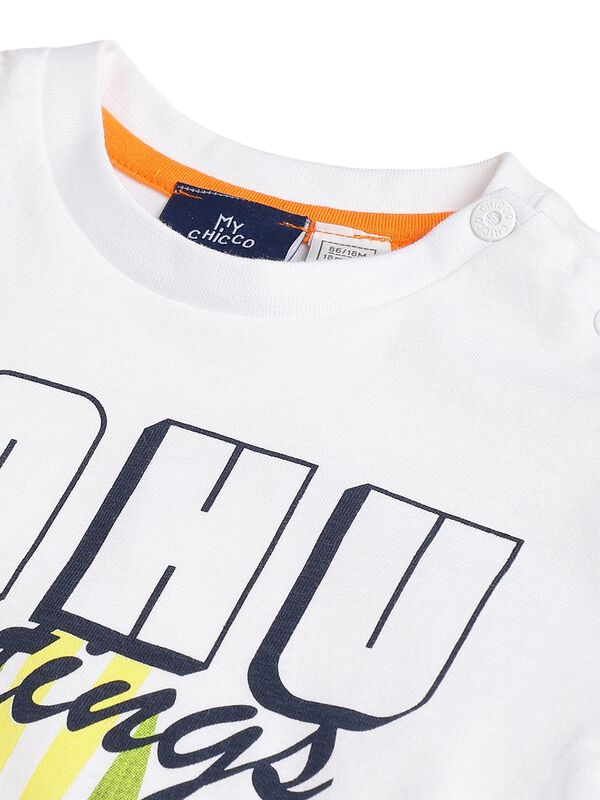 Boys Medium Orange Knitted T-shirt with Short Pants image number 4